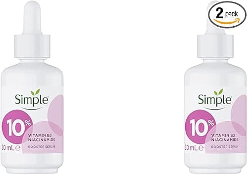 Simple 10 Niacinamide Vitamin B3 Serum Suitable for all skin types for even skin tone and texture 30 ML Pack of 2