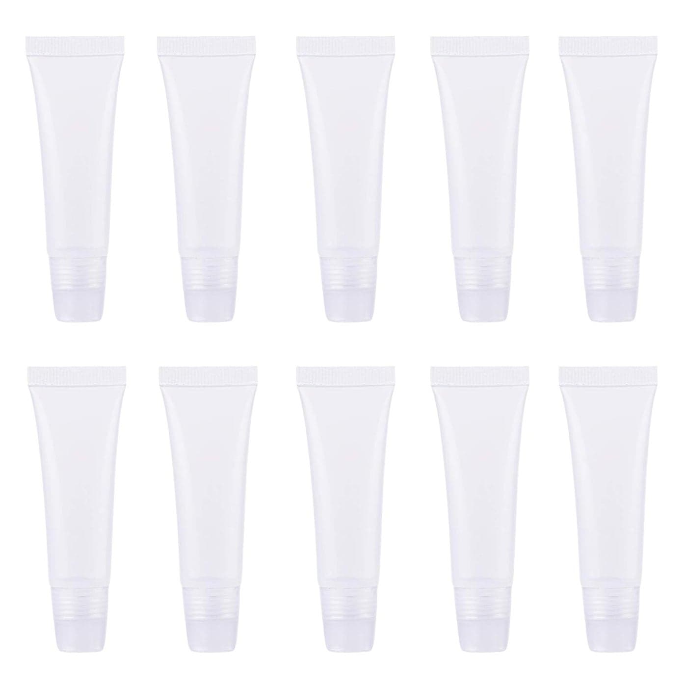Wowlife 8ml Mini Clear Empty Lip Gloss Balm Container Soft Tubes Makeup Box 10 Pcs