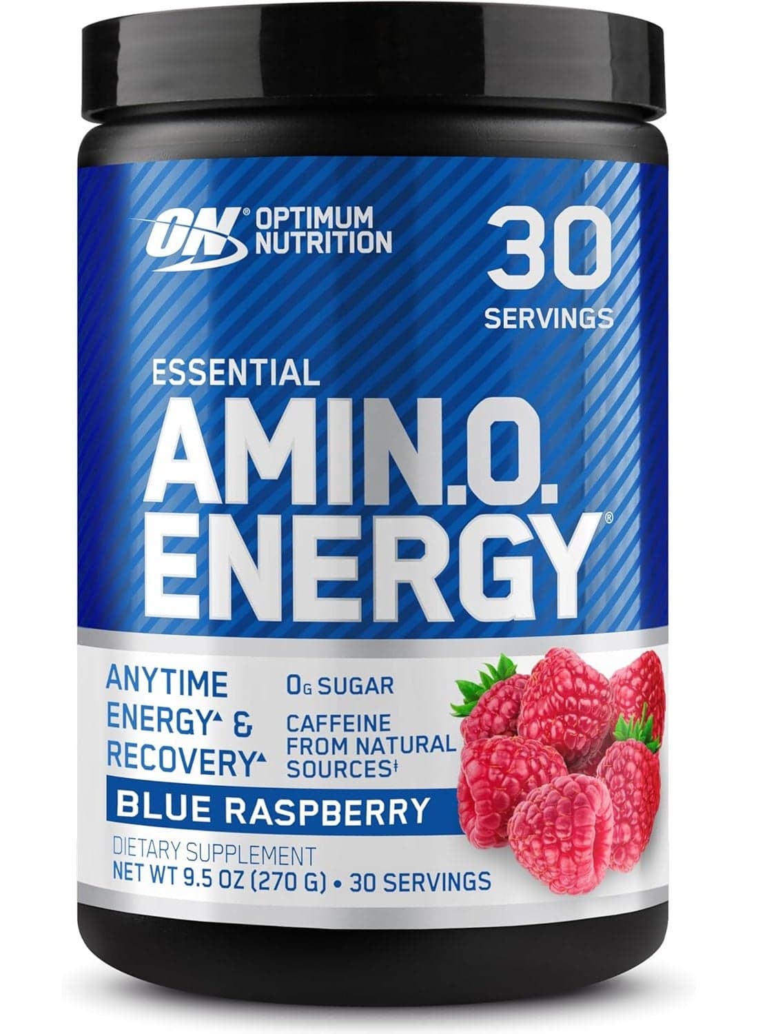 Optimum Nutrition (ON) Amino Energy - Pre Workout With Green Tea, Bcaa, Amino Acids, Keto Friendly, Green Coffee Extract, 0 Grams of Sugar, Anytime Energy Powder - Blue Raspberry, 270 G , 30 Servings