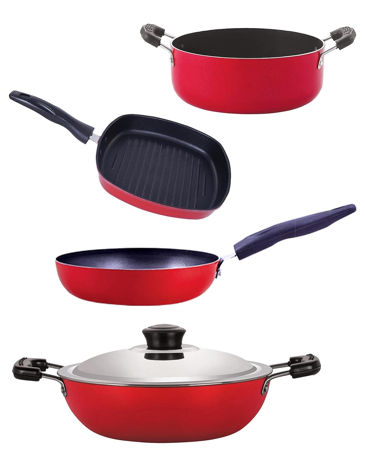 Nirlon Non Stick Aluminium Cookware Set of 4Piece DKDJ_CVG_GP225_CS24