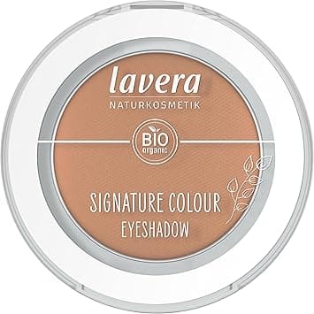 lavera Signature Colour Eyeshadow Soft Sienna 04 intensive colour release extra long hold easy to blend vegan natural cosmetics 2g