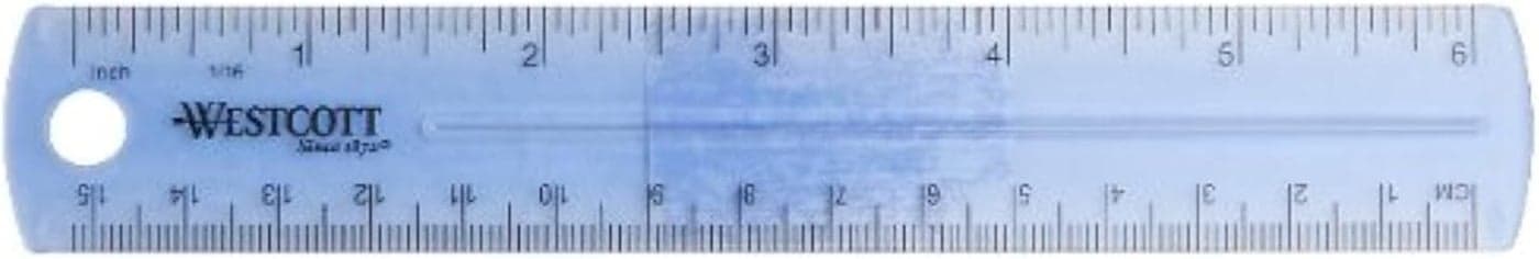 Westcott 6Inch Plastic Ruler Assorted Colors 2Pack