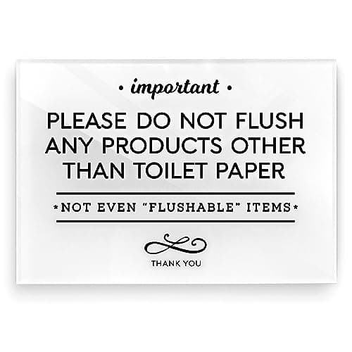 Reilly Originals 3.5x5 Inch Do Not Flush Rules Bathroom Sign ~ Ready to Stick ~ Premium Finish, Durable