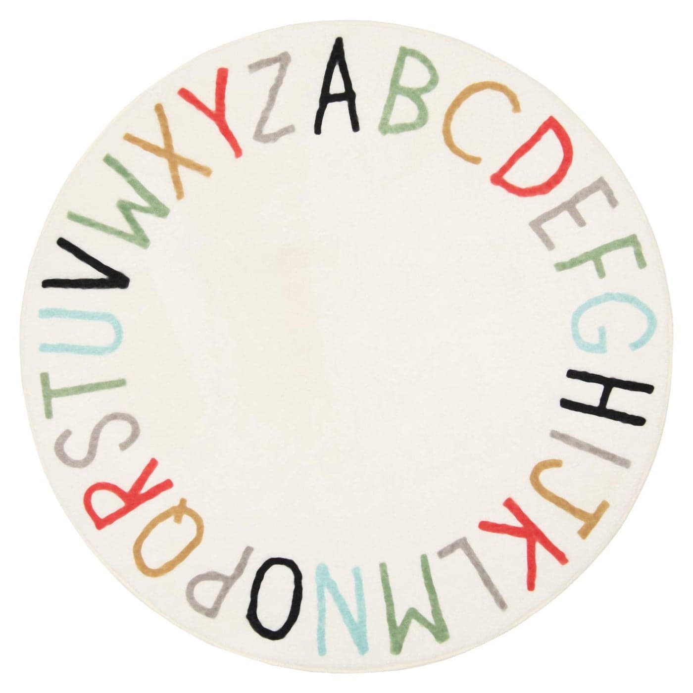 Topotdor Rainbow Round Kids Play Rug Alphabet Nursery Area Rug Extra Large Soft Crawling Play Mat for Children Toddlers Bedroom 40 inch Multi Color