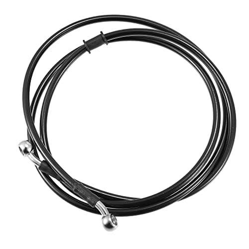 X AUTOHAUX 7480 Length 10mm ID Motorcycle Hydraulic Brake Line Oil Hose Pipe Stainless Steel Braided Cable for ATV Motocross Sport Bikes Black
