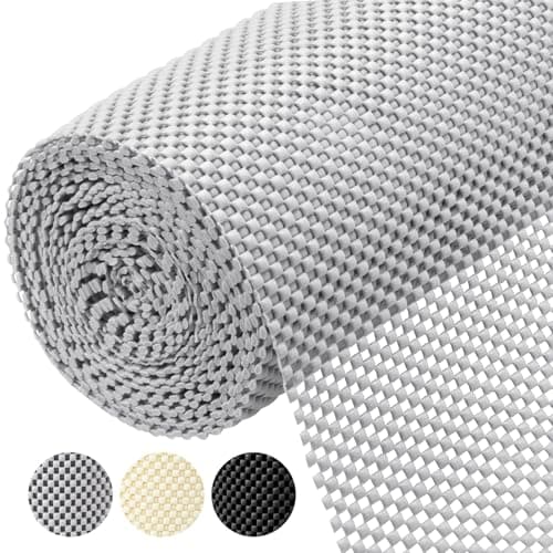 BALEINE Cabinet Liner Drawer and Shelf Liner for Kitchen Cabinets NonAdhesive NonSlip Protect Desks Cupboard Drawers Shelves Tableware 12 in x 20 Ft Gray