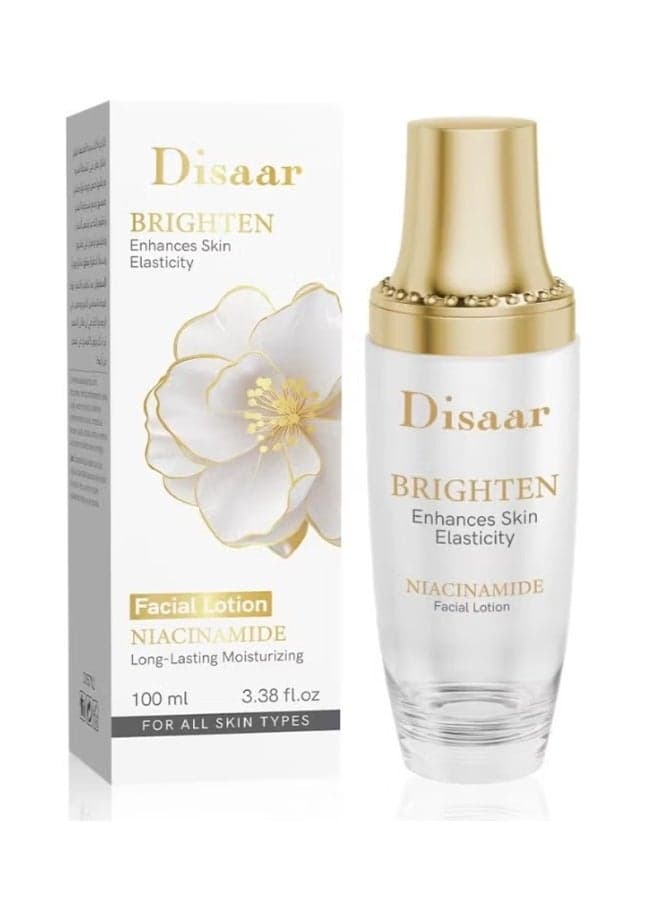 Disaar Brightening Facial Lotion With Niacinamide, Boost Skin Glow, Restore Elasticity, Hydrate Deeply, Soft Texture Absorption Cream, Improves Tone, Maintains Youthful Appearance For Healthy Moisturized Skin