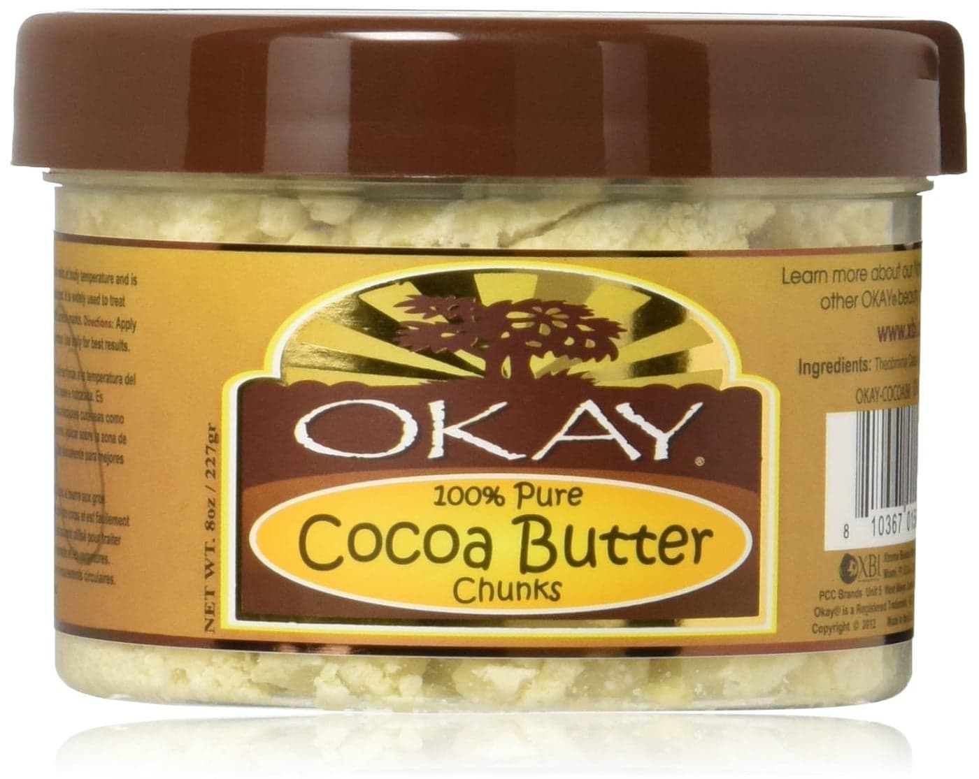 OKAY 100 PURE COCOA BUTTER CHUNCK 8oz227gr