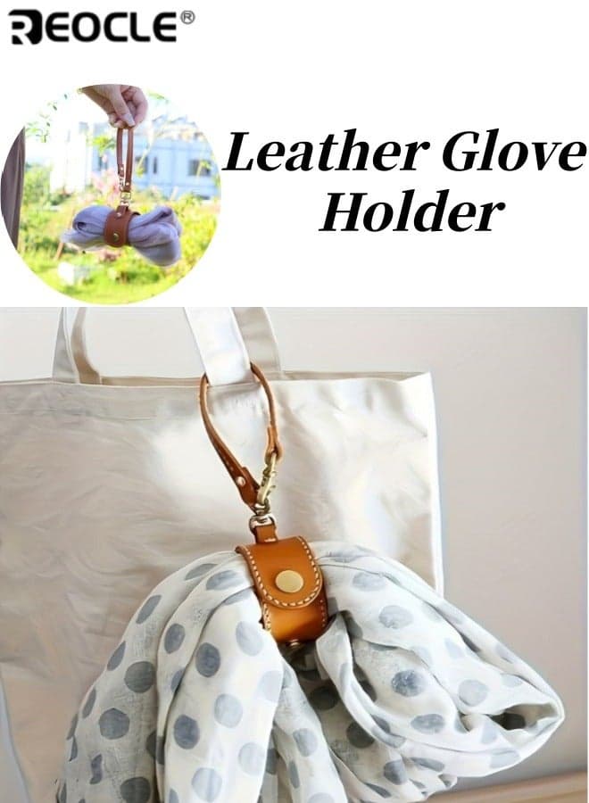 Leather Glove Holder with Clasp Design and Adjustable Strap Multi Purpose Organizer with Durable Material for Handbag Outdoor Camping Use