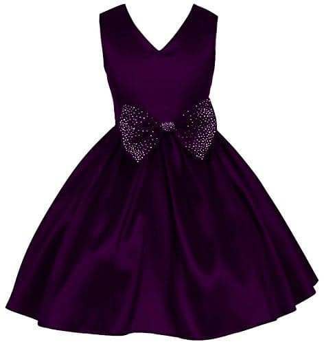 PINK WINGS Girl's Knee-Length' Frock (9-10 Years, Wine)
