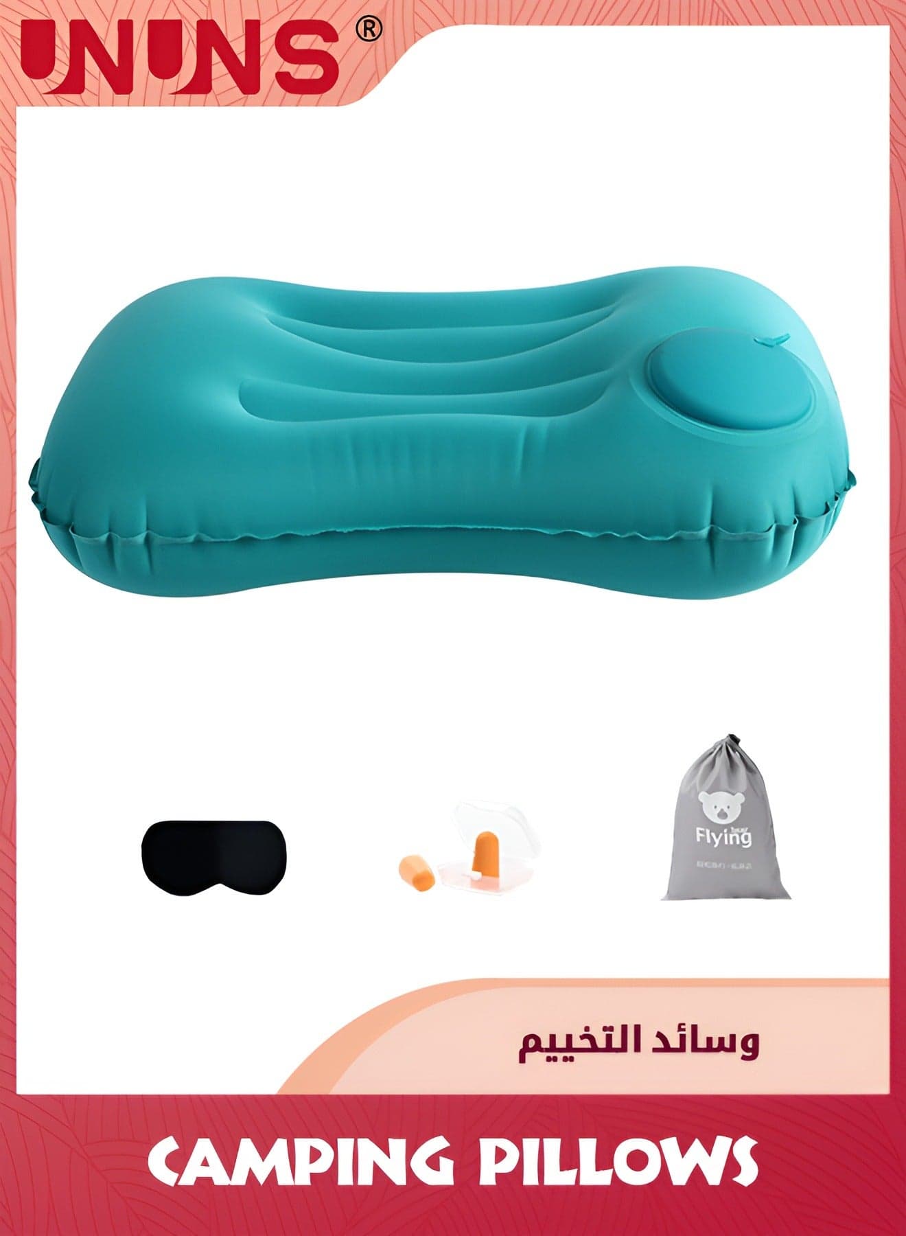 Inflatable Travel Pillow,Ultralight Inflating Pillows With Storage Bag And Earplug,Lightweight Portable Backpacking Pillow For Neck Lumbar Support Camp Hiking Sleeping