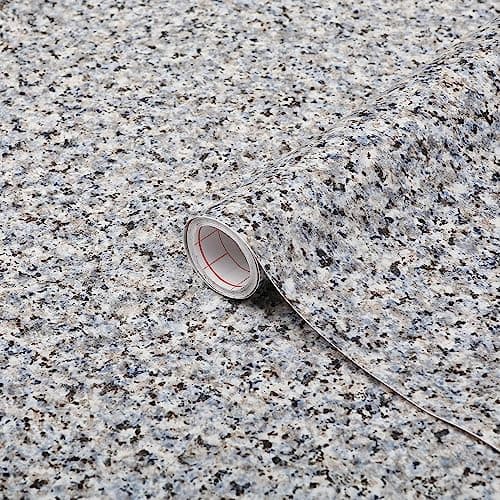 d-c-fix 346-0180 Decorative Self-Adhesive Film, Grey Granite, 17" x 78" Roll