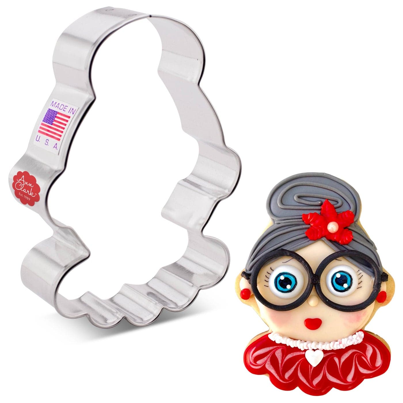 Mrs Claus Cookie Cutter 4 Made in USA by Ann Clark