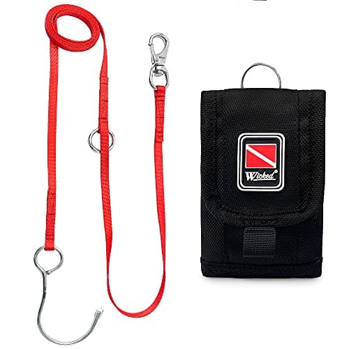 WICKED Scuba 316 Stainless Steel Multipoint Reef Hook 4-6 Ft. Length - Fire Coral Red