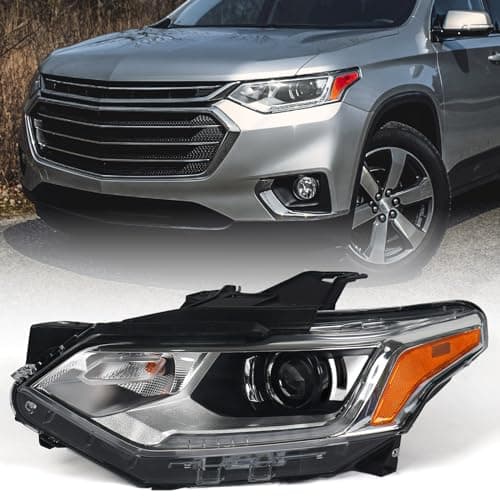 VLINCAR Xenon Headlights Assembley Compatible with Chevy Traverse 2018 2019 2020 2021 Hid Headlights with LED DRL Headlamps Left Driver Side 84887857 GM2502487