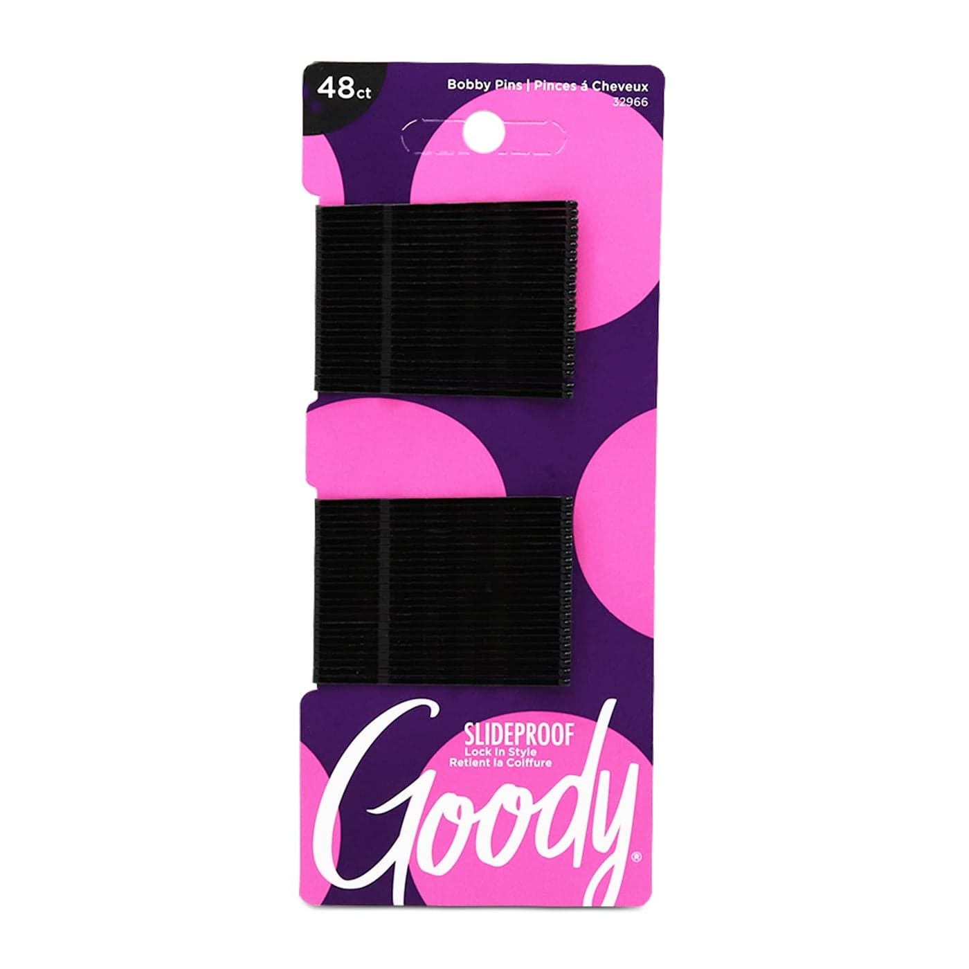 Goody Slideproof Womens Bobby Pin 48 Count Crimpled Black 2 Inch PainFree Pins to Style and Secure All Hair Types