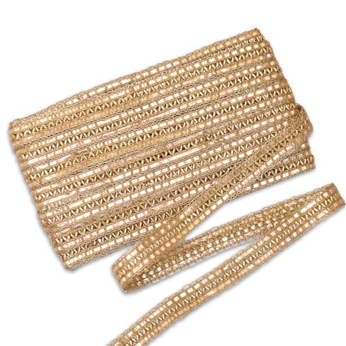 Embroiderymaterial Gota Patti Lace Boarder Heavy Lace for Saree, Craft, Blouse, Lehnga, Suit & Decoration (2.5CM Width, Gold, 17 Mtr)