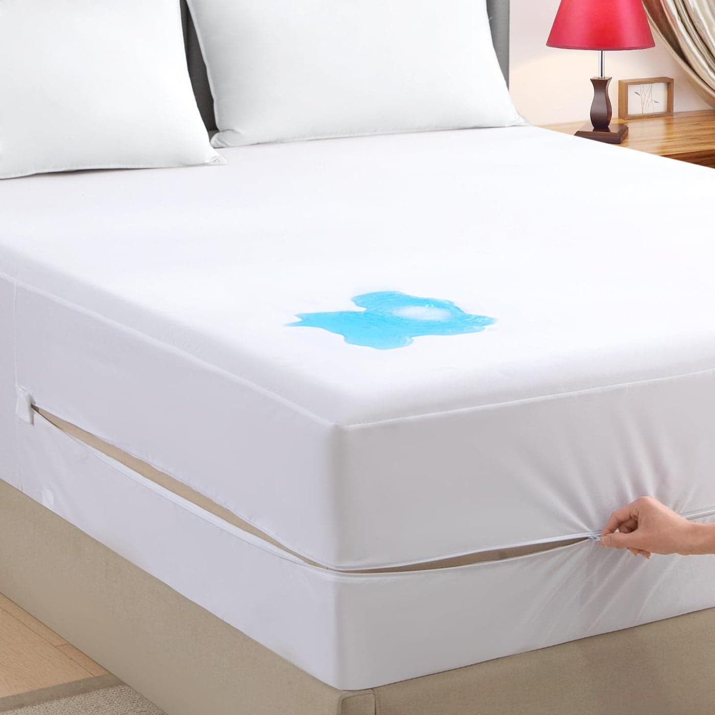 JamRest Zippered Mattress Encasement Queen Zipper Enclosed Mattress Waterproof Protector Breathable Noiseless Bed Mattress Cover715 in Deep