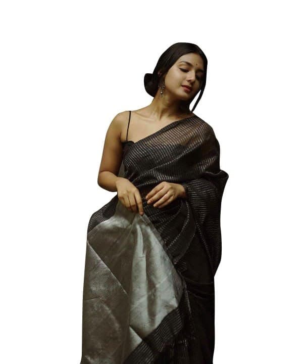 Avantika Fashion Women's Kanjivaram Soft Pure Silk Banarasi Sarees With Blouse Piece (AY-4072-BLACK)