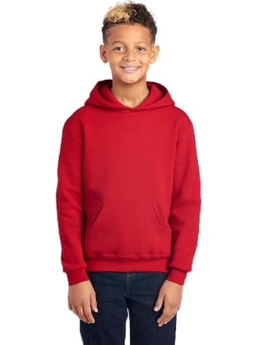 Russell Athletic Boys Dri-Power Fleece and Sweatshirts Athletic Hoodies, Hoodie - Red, Small US