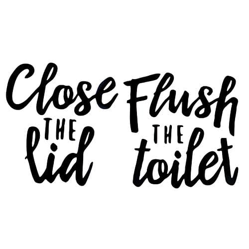 AUEAR, Funny Bathroom Toilet Seat Sticker Decal Reminder Decoration for DIY (2 Pack)