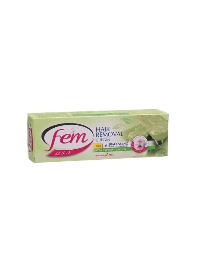 Fem USA Hair Removal Cream With Aloe Vera For Extra Dry Skin- 120gms