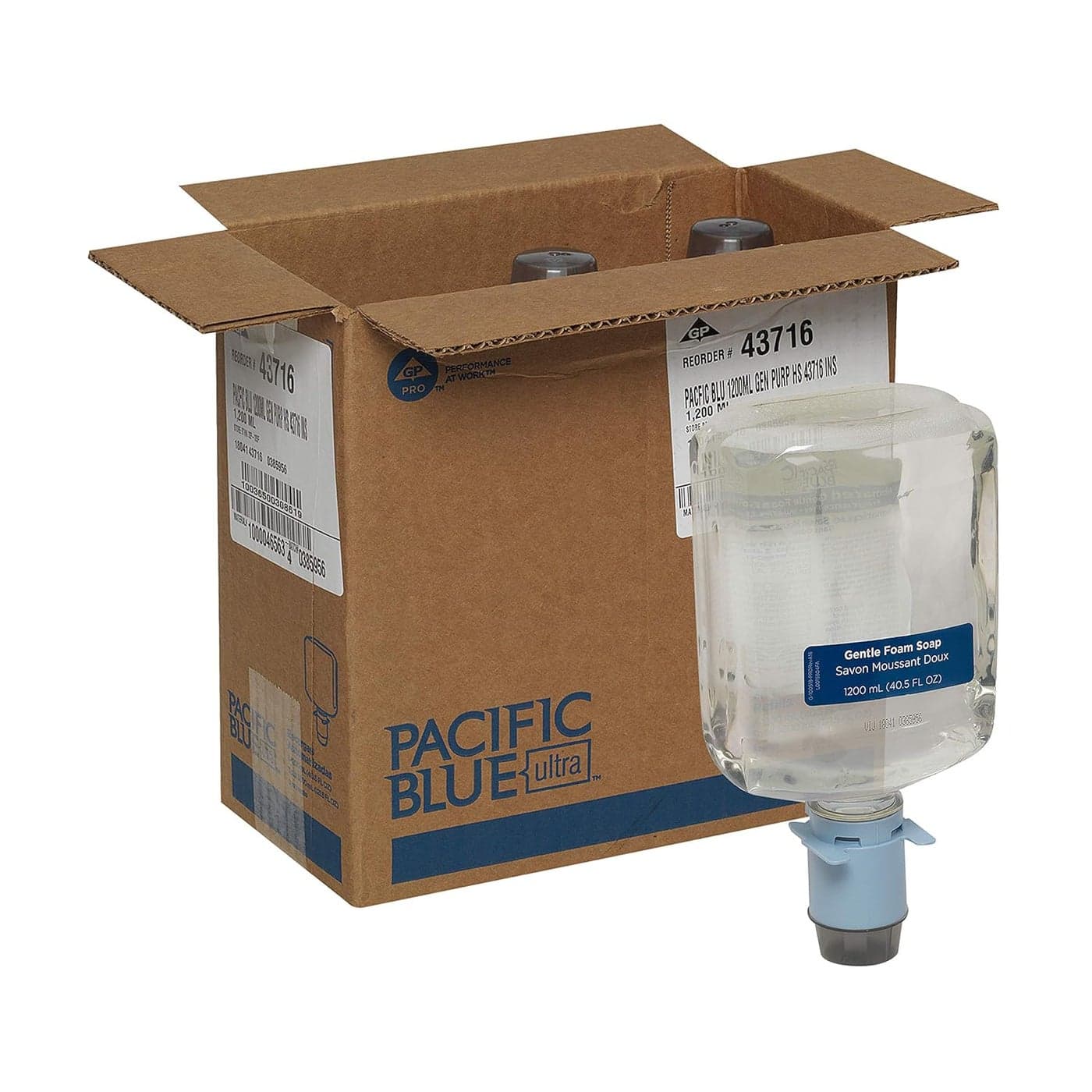 Pacific Blue Ultra Gentle Foam Hand Soap Refill 43716 Compatible Only With Pacific Blue Ultra Automated Touchless Dispenser Dye and Fragrance Free 405 FL OZ Per Refill 3 Refills Per Case