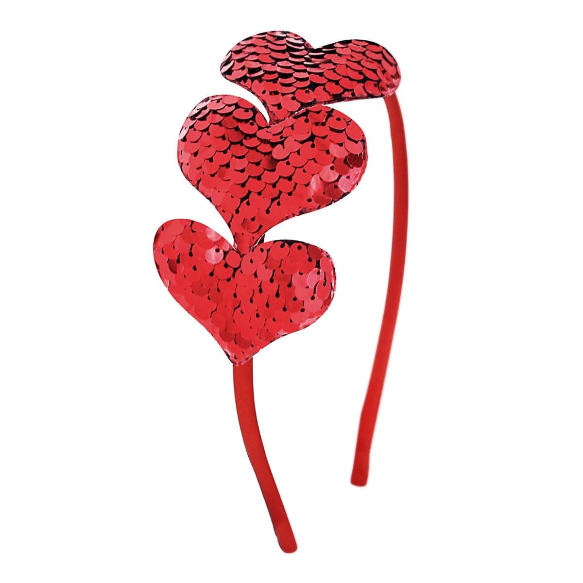 Valentines Day Heart Headband Red Sequin Love Hair Band Hoop Glitter Heart Hair Accessories Valentine Headdress Decoration For Women Girls Anniversary New Year Weddings Festival Party Gift