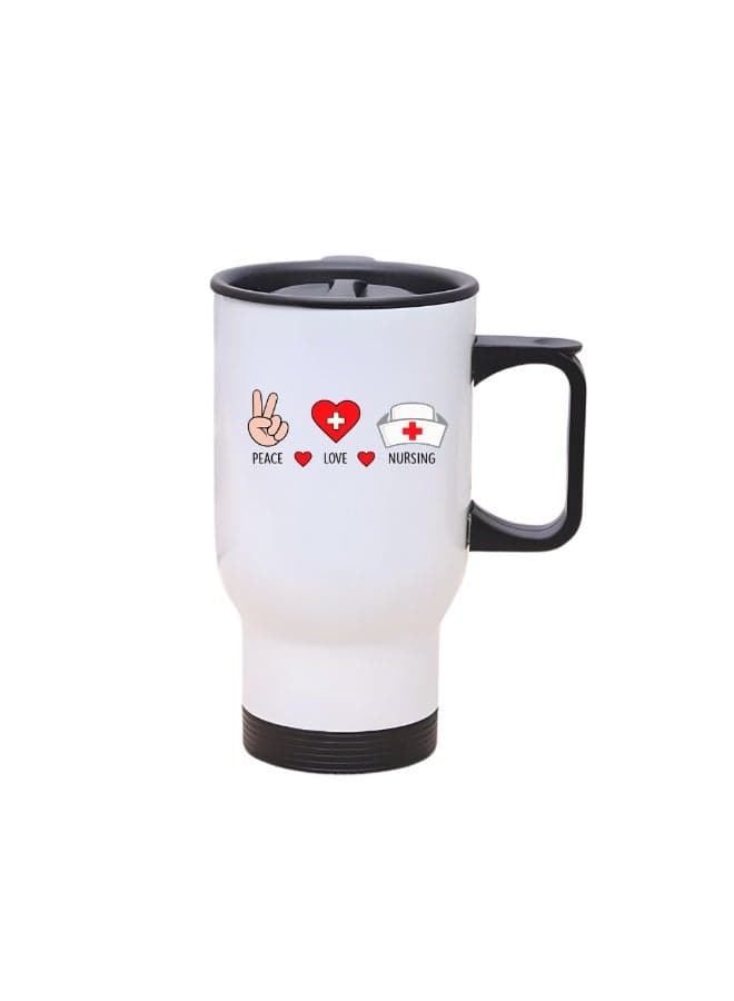 Nurses' day Travel Mugs with Unique Funny Nurse Idea designs printed - For Graduation Nursing Students - Nurse Day Travel Mug Gift - Stainless steal 14oz (Design 5)