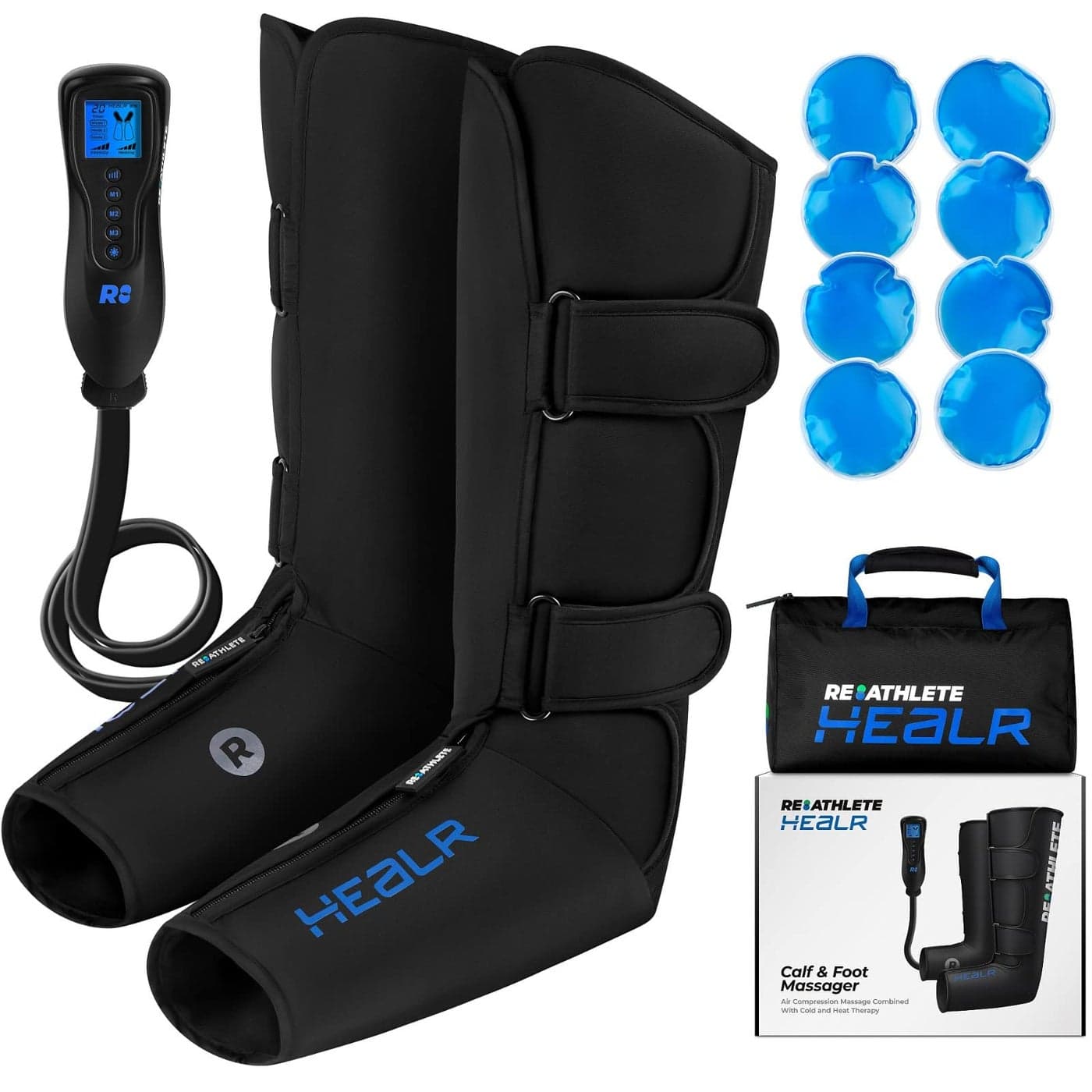 REATHLETE HEALR Leg Massager Calf and Foot Massager for Circulation Improvement Heat and Compression Heat and Cold Therapies Pain Relief