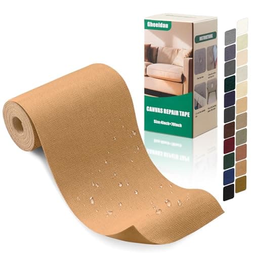 Gheeidau Canvas Repair Tape 470 Inch Waterproof SelfAdhesive Fabric Repair Patch for Repairing Boat CoversTentsPatio UmbrellasCar SeatsLuggageSofasLight Brown