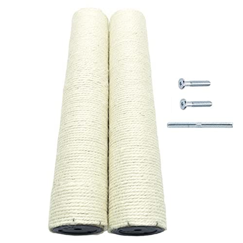 SHENGOCASE 2-Pack 17.7" L, Ø 2.75" Cat Tree Tower Accessories Replacement Post with M8 Bolt, DIY Cat Scratching Post Replacement Part Pole