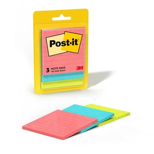 Post-it Notes, 3 in x 3 in., 3 Sticky Notes Pads, 50 Sheets per Pad, Poptimistic Collection, School Supplies and Office Products, The Original Post-it Note
