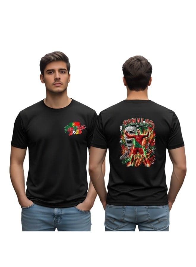Portugal Soccer Player Men's Dry-Fit T Shirt | Football Fan Sports Tee | Round Neck Short Sleeve | Casual Everyday Wear — M