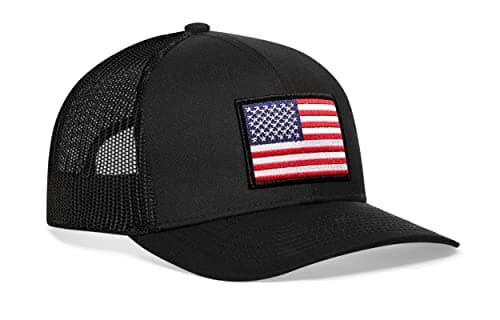 HAKA American Flag Black Trucker Hat – USA Flag Mesh Snapback Cap for Men, Women & Golf, Patriotic Baseball Dad Hat