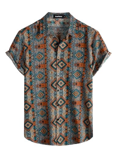 VATPAVE Mens Casual Hawaiian Floral Shirts Short Sleeve Button Down Tropical Shirts Beach Summer Shirts XX-Large Orange