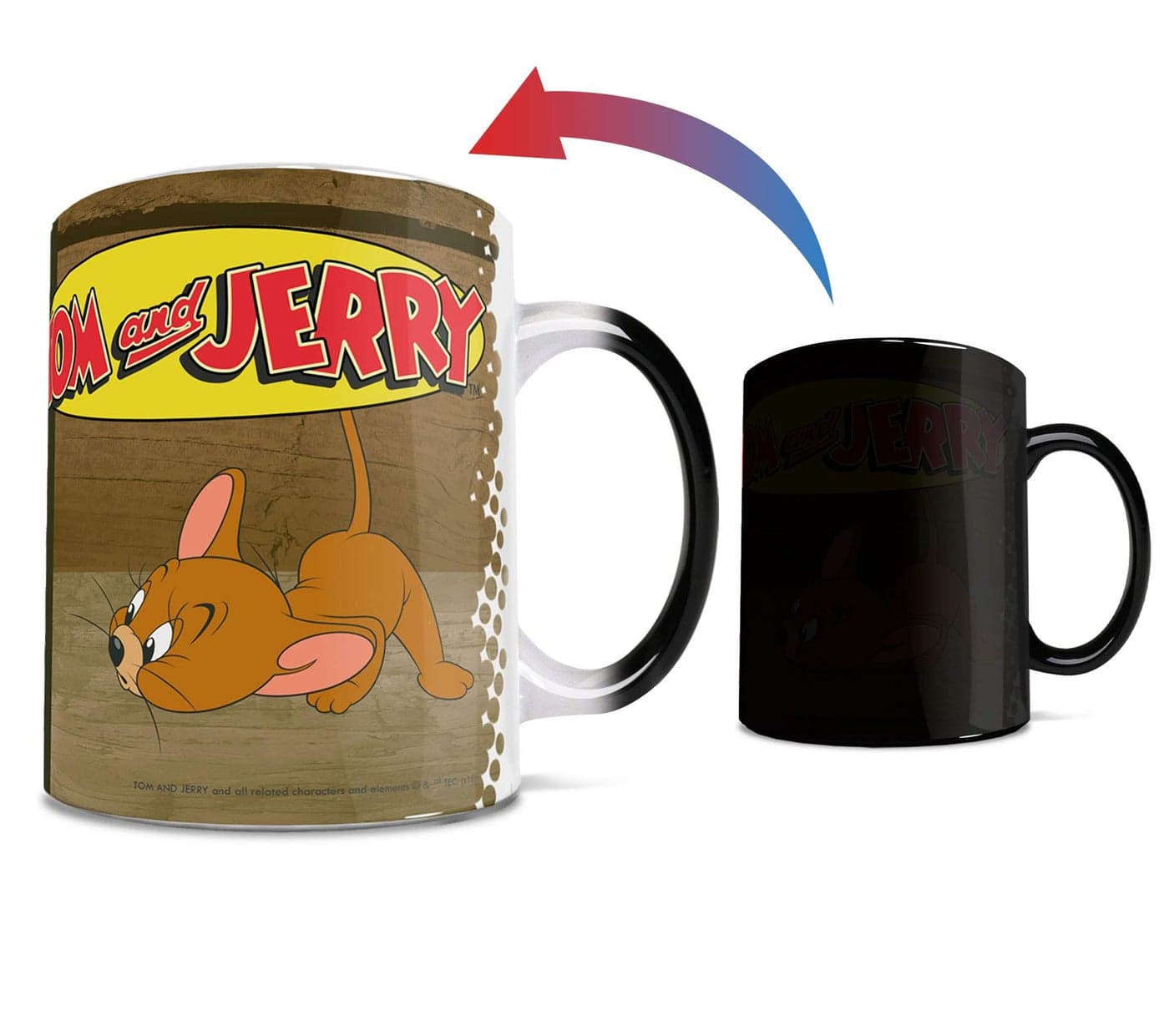 Morphing Mugs Tom and Jerry Cat and Mouse One 11 oz Color Changing Heat Sensitive Ceramic Mug Image Revealed When HOT Liquid Is Added