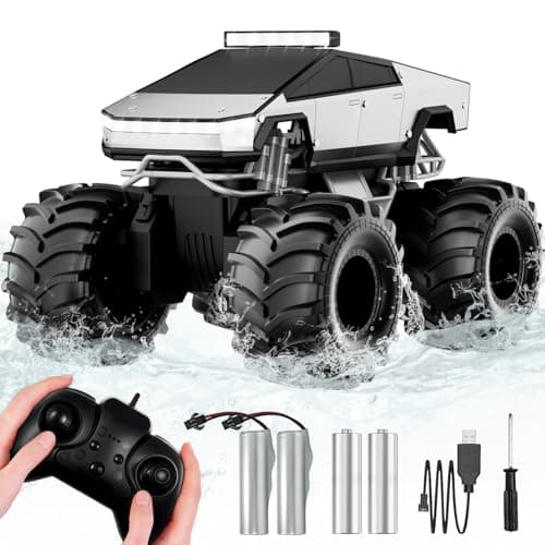 Remote Control Car 118 Amphibious RC Cars 4WD All Terrain OffRoad Pickup 24GHz Waterproof Cyber Truck 360 Rotatable Monster Truck Toys for Boys Christmas Birthday Gifts Age 6 7 8 9 1013