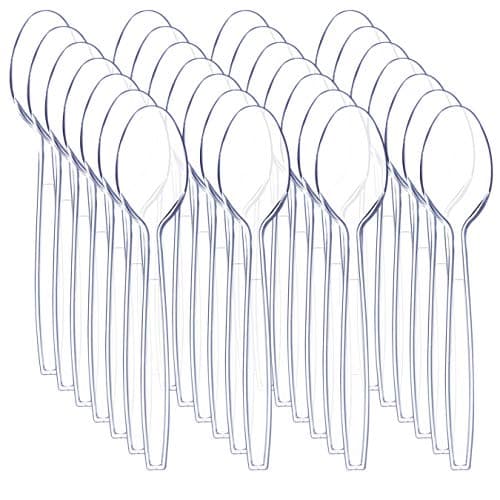 Liacere 360 Pieces Clear Plastic Spoons Heavyweight Disposable Spoons67inch Heavy Duty clear Cutlery Plastic Utensils Perfect for Parties and Restaurants for Spring