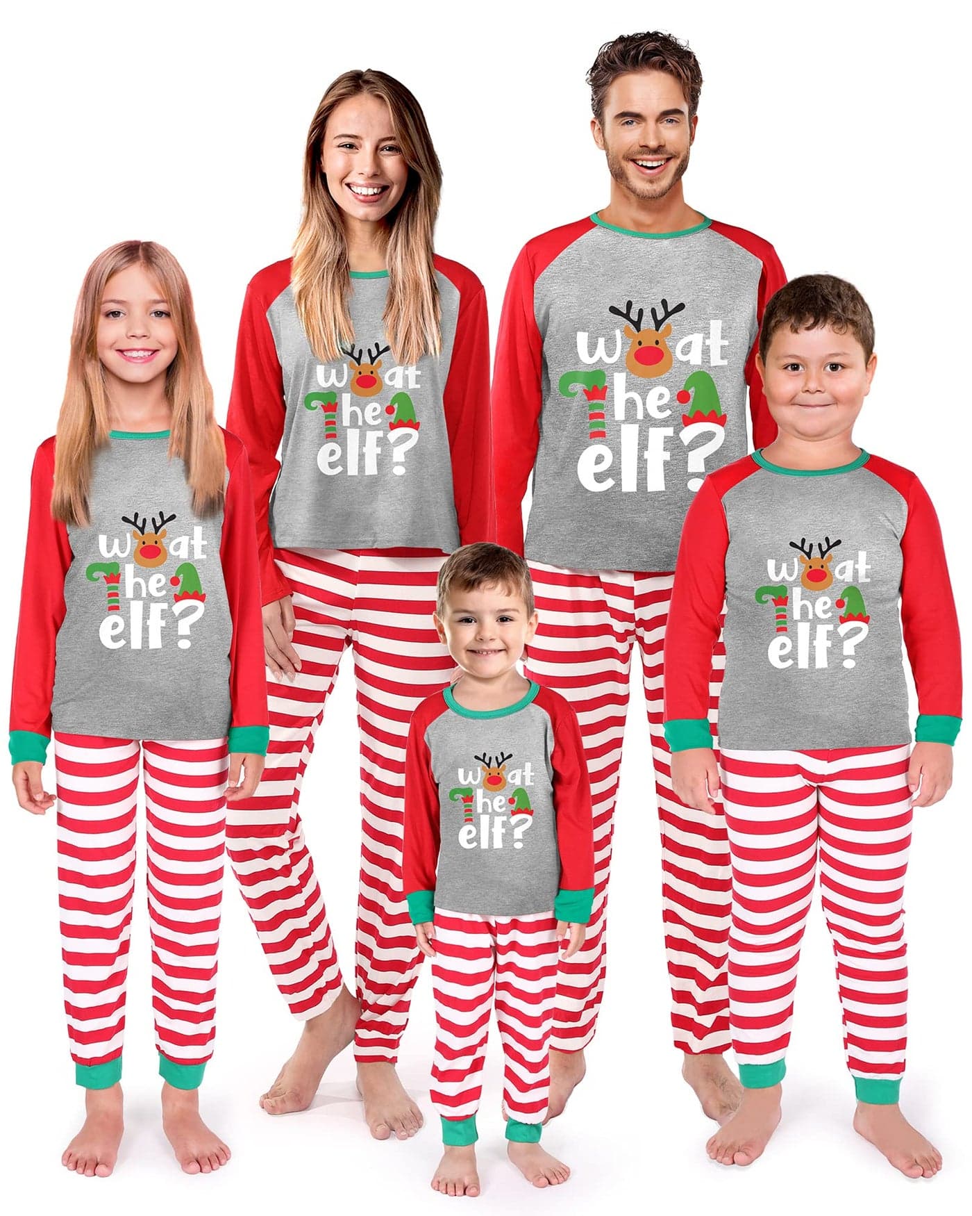 SUNNYBUY Family Christmas Pjs Matching SetsHoliday Pajamas Xmas Jammies for Family or Couples What The ELF Women M