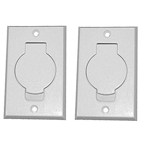 Pokin (2) Central Vacuum White Inlet Valves for Beam Central Vac - White Round Door