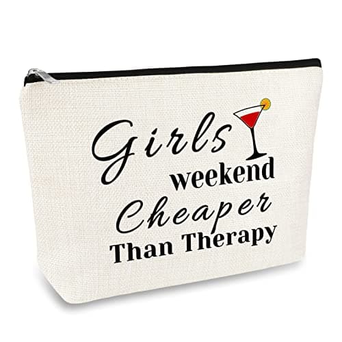 Girls Weekend Gift Makeup Bag for Her Travel Trip Gift for Best Friends Bestie Cosmetic Bags Friendship Present Christmas Birthday Graduation Present for Women Girls BFF Travel Toiletry Cosmetic Pouch