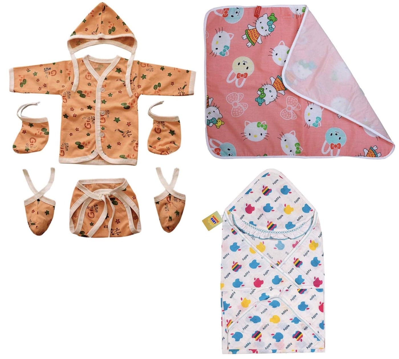 Fareto New Born Baby Gift Pack of Essential Items (0-6 Months) (Pack of 7)
