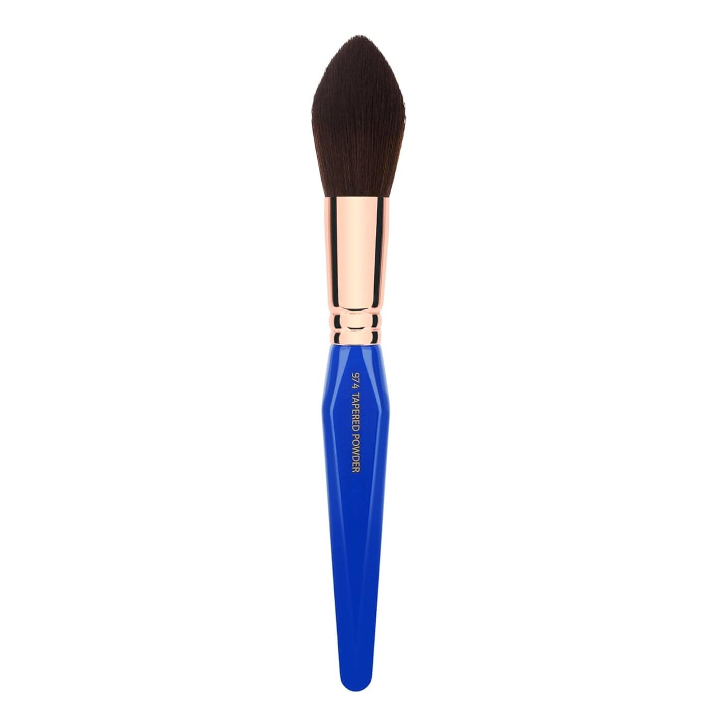 Bdellium Tools Professional Makeup Brush Golden Triangle 974 Tapered Powder With All Vegan and Soft Synthetic Fibers For Sculpt Shape Blue 1pc