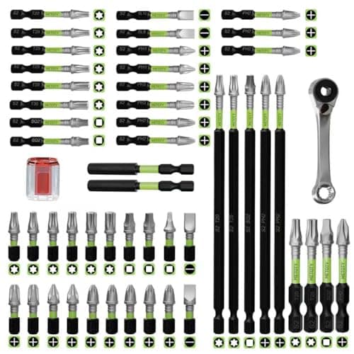 METOTY 52PCS impact screwdriver bit set-resistant magnetic mixed, includes various sizes and lengths, along with a magnetizer, extension rod, and wrench, to meet your work needs.