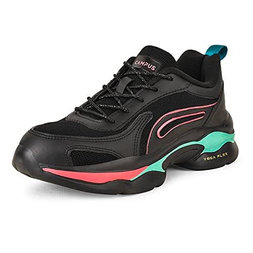 Campus Women's Camp Stella Sneakers BLK/Rani - 7UK/India