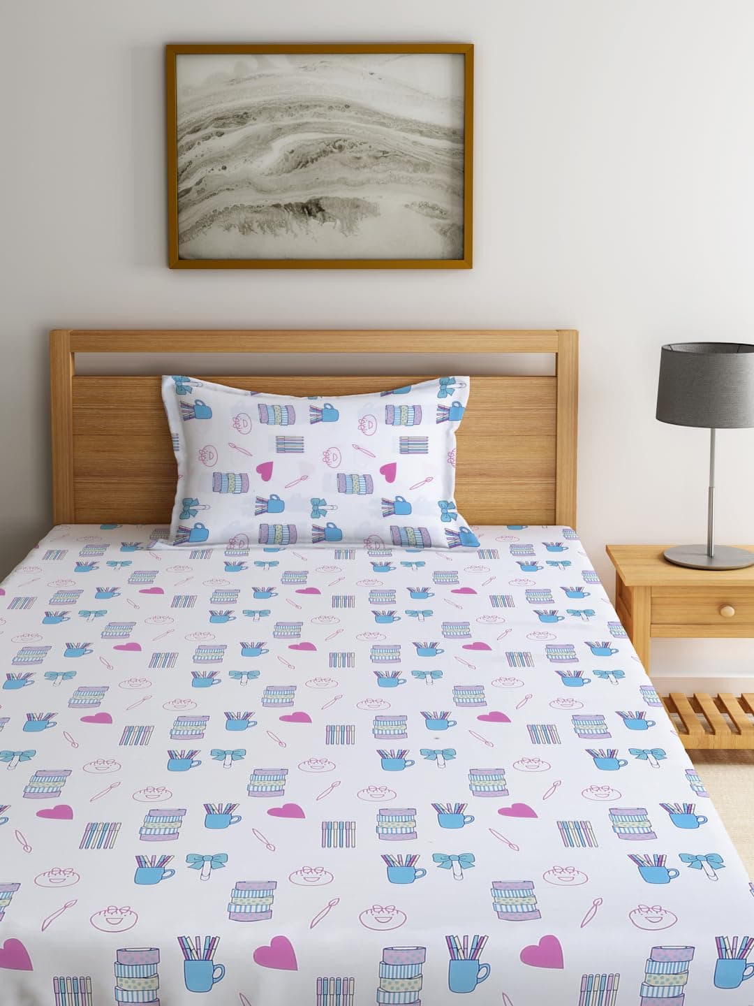 Ambra Linens Kids Bed Sheet Set - Soft & Smooth, All-Season Use, Breathable Fabric for Comfort, 1 Bedsheet and 1 Pillowcase, for Cozy and Restful Sleep