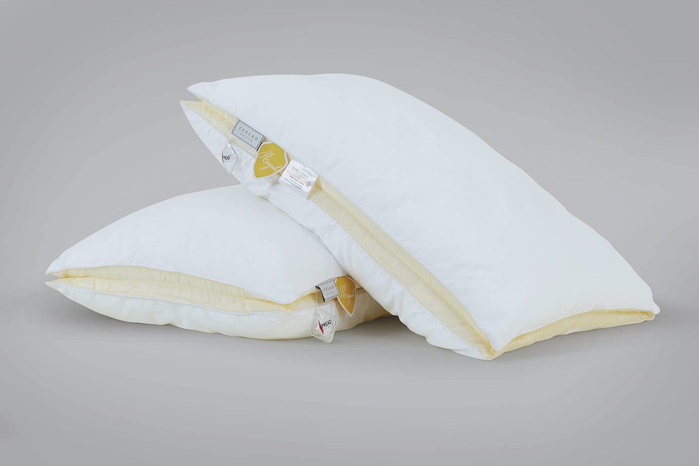 SPREAD SPAIN Microfiber Royal Luxury Pillow With Cotton Case for Sleeping & Neck Pain Relief - Suitable for Back, Side & Stomach Sleeper, 45 x 68 cm, White (Pack of 2)