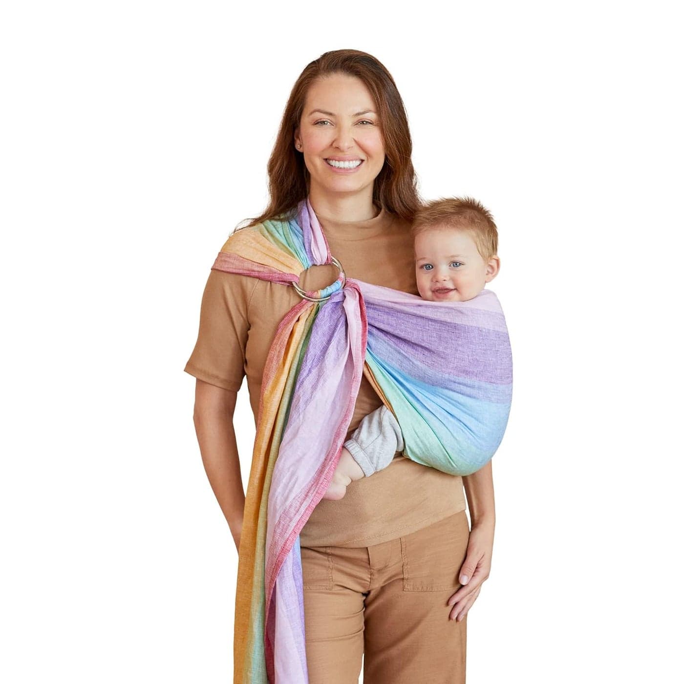 LLLbaby Ring Sling Baby Wrap Carrier for Infants Toddlers 830lbs Made for Versatile Babywearing Support Wrap for Mothers Adjustable Sturdy Lightweight Comfortable Rainbow