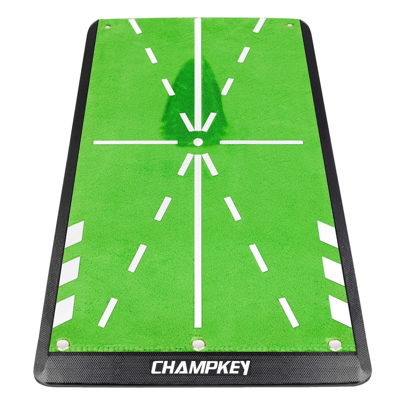 CHAMPKEY 8" x 17" Premium Impact Golf Mat Upgraded Version | Path Feedback Golf Practice Mat | Advanced Guides and Rubber Backing Golf Hitting Mat